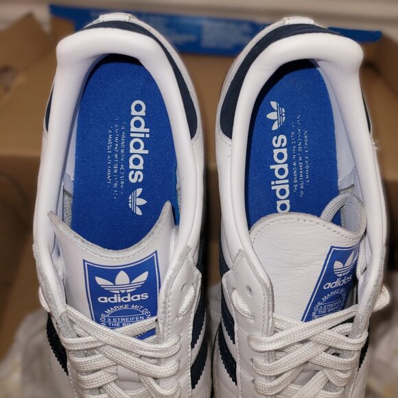 Adidas Samba Mens Size 7 Originals EE5450 Shoes White Collegiate Navy Blue Gum